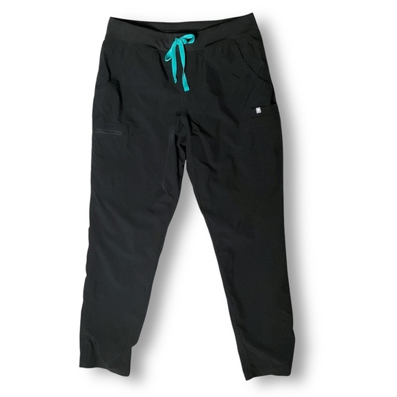 Figs Pants - Figs Yola FreeX Lined Straight Leg Scrub Pants Sz L Tall Black Medical Healthcar